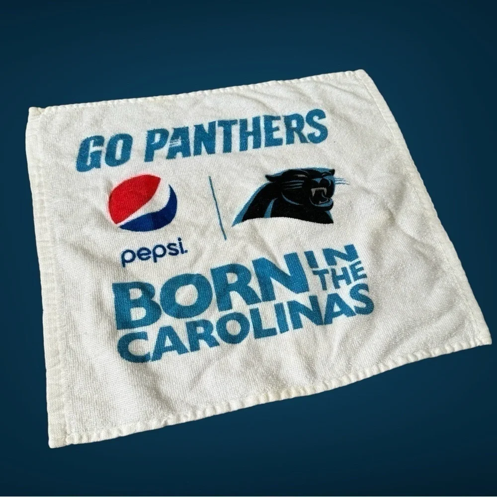 Carolina Panthers Pepsi NFL Football rally towel Measures 16”x14” no issues